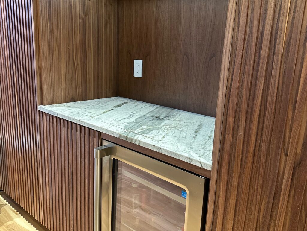 Custom stone countertop installation by Austin Tops in Austin, TX